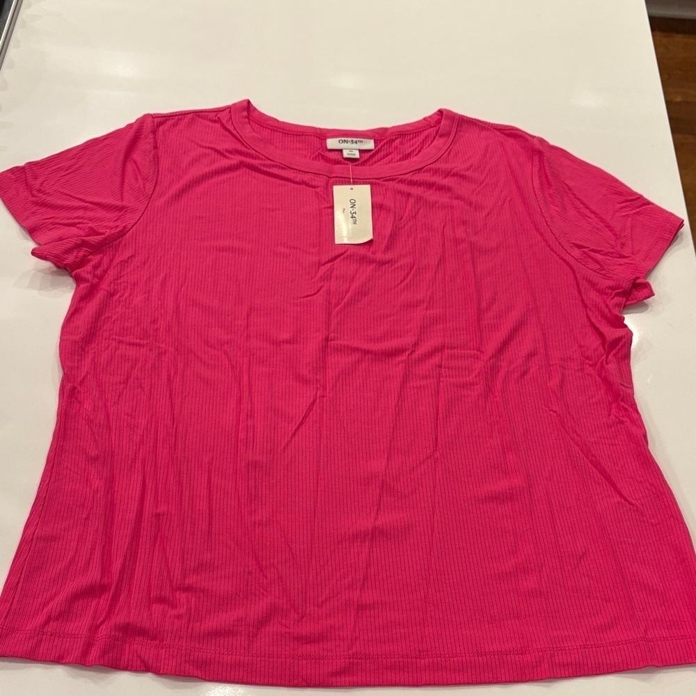 ON 34th Ribbed Tee Shirt, NWT. Size 2X.